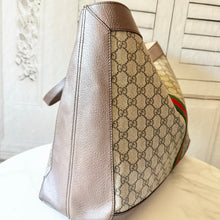 Load image into Gallery viewer, GUCCI GG Supreme Monogram Web Ophidia Tote Brown
