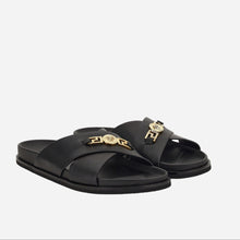 Load image into Gallery viewer, BRAND NEW Versace Men's La Greca Sandal In Calf Leather
