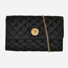 Load image into Gallery viewer, BRAND NEW VERSACE Quilted Calfskin Medusa W.O.C. Chain Wallet - Black
